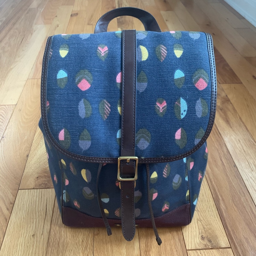 Fossil Drawstring Flap Backpack